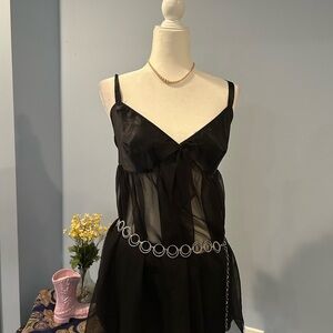 Y2K Vintage Black Sheer Babydoll Lingerie
